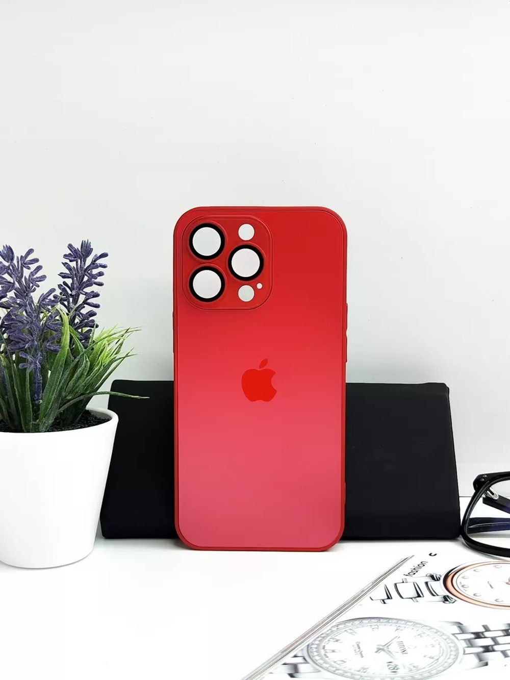 Накладка iPhone 14 PRO | AG Glass Case Red