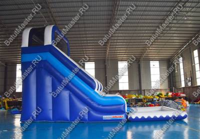Надувная горка "Синяя тучка" размер 9*4*6 м