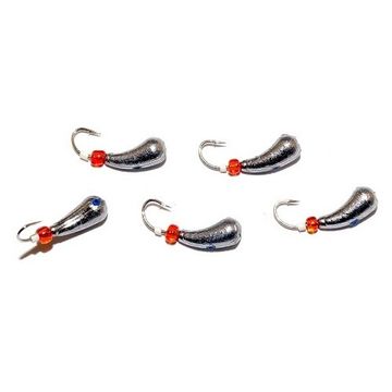 Мормышка свинцовая УРАЛКА серебряная с трубкой и бисером 3.0/3