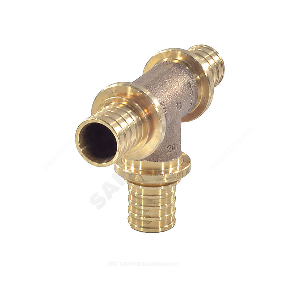 Тройник для PE-X труб аксиальный бронза Дн 32х32х32 RAUTITAN PLATINUM RX Rehau 14564531001
