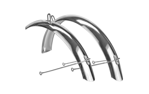 Крылья TRIX 16", комплект переднее/заднее, металлические, с "усами", хром HD-7