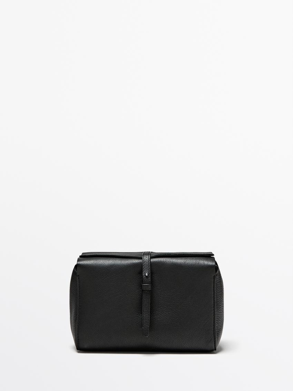 Massimo Dutti Косметичка из кожи наппа, черный