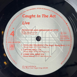 Винтажная виниловая пластинка LP Styx Caught In The Act Live (Holland 1984) Snowblind