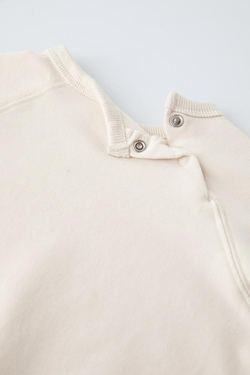 ZARA ОДНОТОННЫЙ КОМПЛЕКТ ИЗ ТОЛСТОВКИ И БРЮК ИЗ МЯГКОЙ ТКАНИ, СВЕТЛО-БЕЖЕВЫЙ