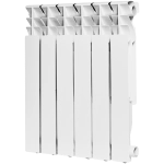 Радиатор алюминиевый ROMMER Plus 500 - 6 секций (подключение боковое, цвет белый)