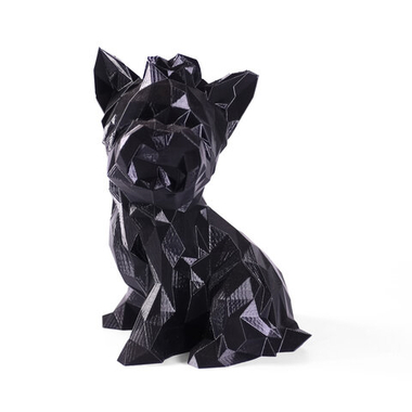 Статуэтка собаки породы Йорк (York dog) полигональная 210мм, черный