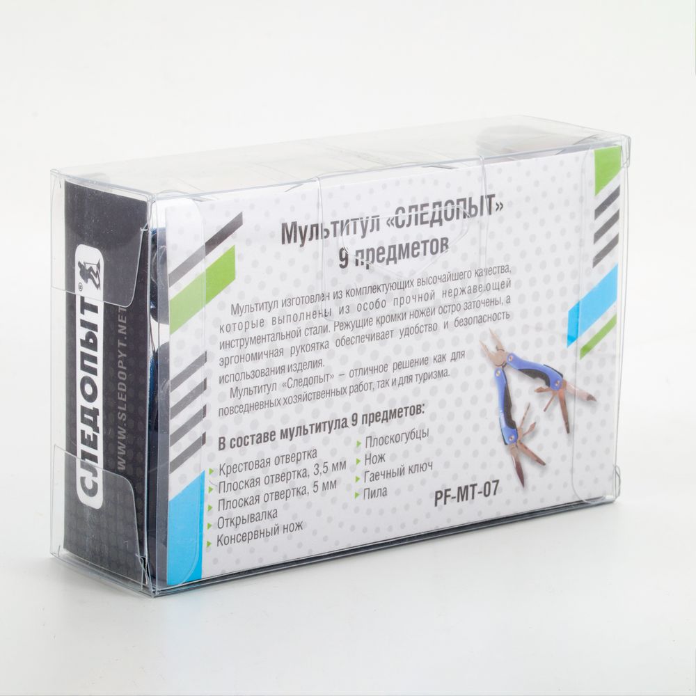 Мультитул (плоскогубцы) &quot;СЛЕДОПЫТ&quot;, средний, 11 предметов, в чехле, в коробке/60/100/