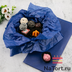 Бумага упаковочная тишью, Синяя 50х66 см (10 листов)