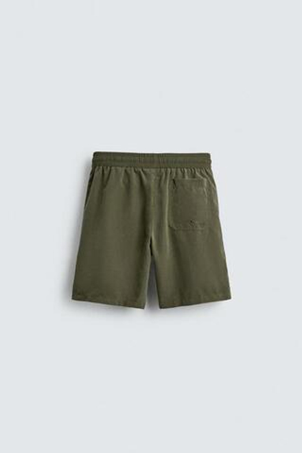 ZARA ДЛИННЫЕ ПЛАВКИ ИЗ МЯГКОЙ ТКАНИ, ХАКИ