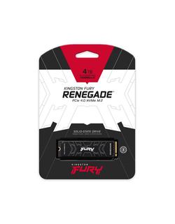 Твердотельный накопитель Kingston SSD 4TB SFYRD/4000G Fury Renegade M.2 2280 PCIe 4.0 x4 NVMe R7300/W7000MB/s 3D TLC MTBF 2M 4,0PBW Retail Heatsink 1 year