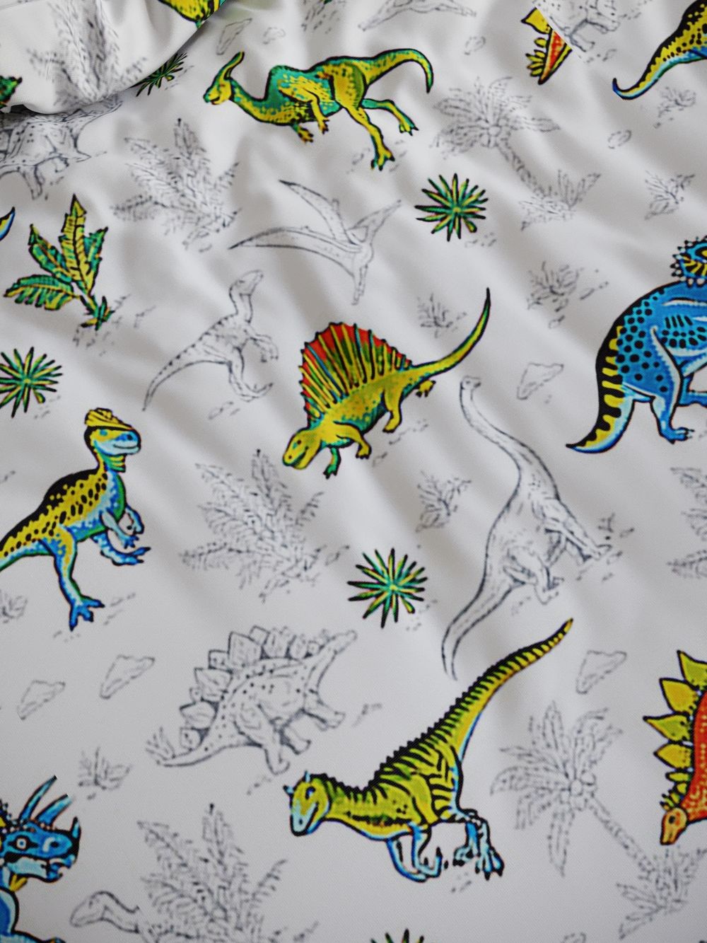 Наволочка комплект 2шт перкаль Сказка "Динозавры" 30х30 см на молнии