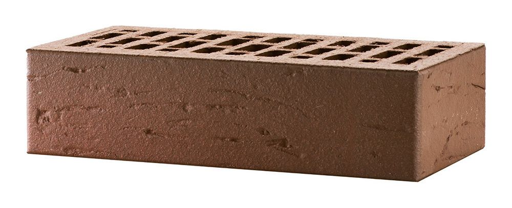 Кирпич ЛСР 1НФ Красный Флэш Ультра Темный, рустик М-175, 250х120х65 - лицевой керамический пустотелый