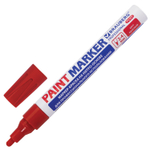Маркер-краска лаковый (paint marker) 4 мм бордовый нитро-основа алюминиевый корпус BRAUBERG PROFESSIONAL PLUS (12 штук в упаковке)