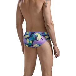 Мужские плавки фиолетовые с принтом Clever Moda TIDE SWIMSUIT BRIEF 166119