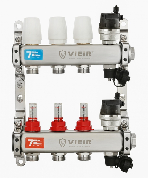 Колл. группа БЕЗ КРАНОВ (НЕРЖ) с расход. и ВСТ. ВОЗД.   3-вых. ViEiR (5/1шт) Т