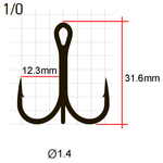 Крючки Saikyo тройн.7001BN №1/0 (50шт)