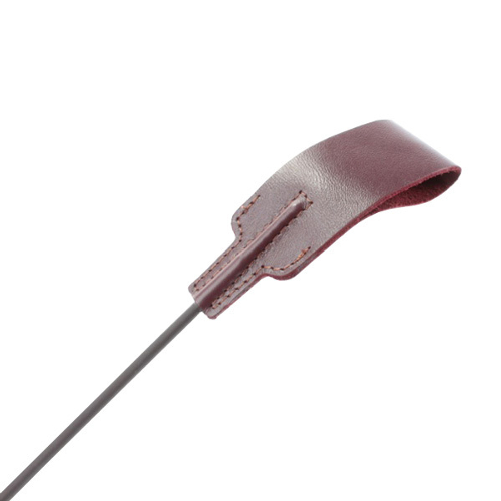 Бордовый кожаный стек 37см с петлёй на ручке БДСМ Арсенал Lady's Arsenal 67014