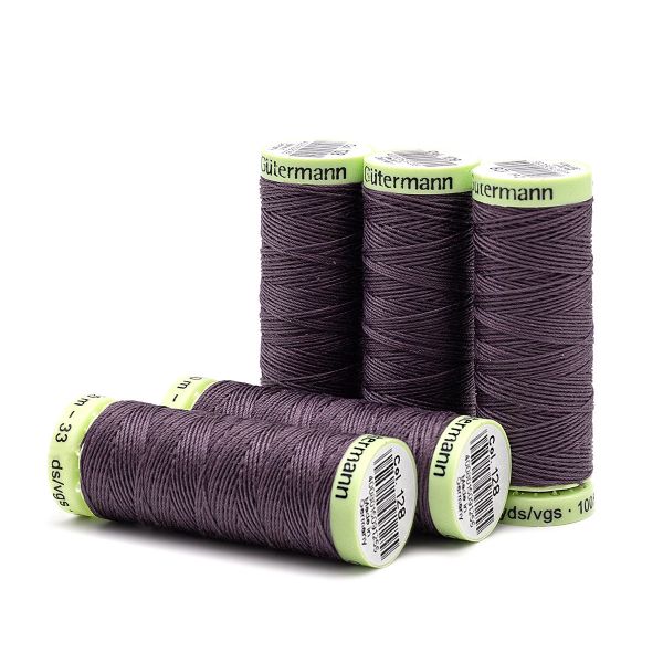 Нитки отделочные Gutermann Top Stitch 30 (30 метров), 5 кат. | 128 пыльно серо-сиреневый