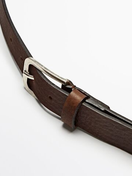 Massimo Dutti Ремень из мягкой кожи наппа, черный
