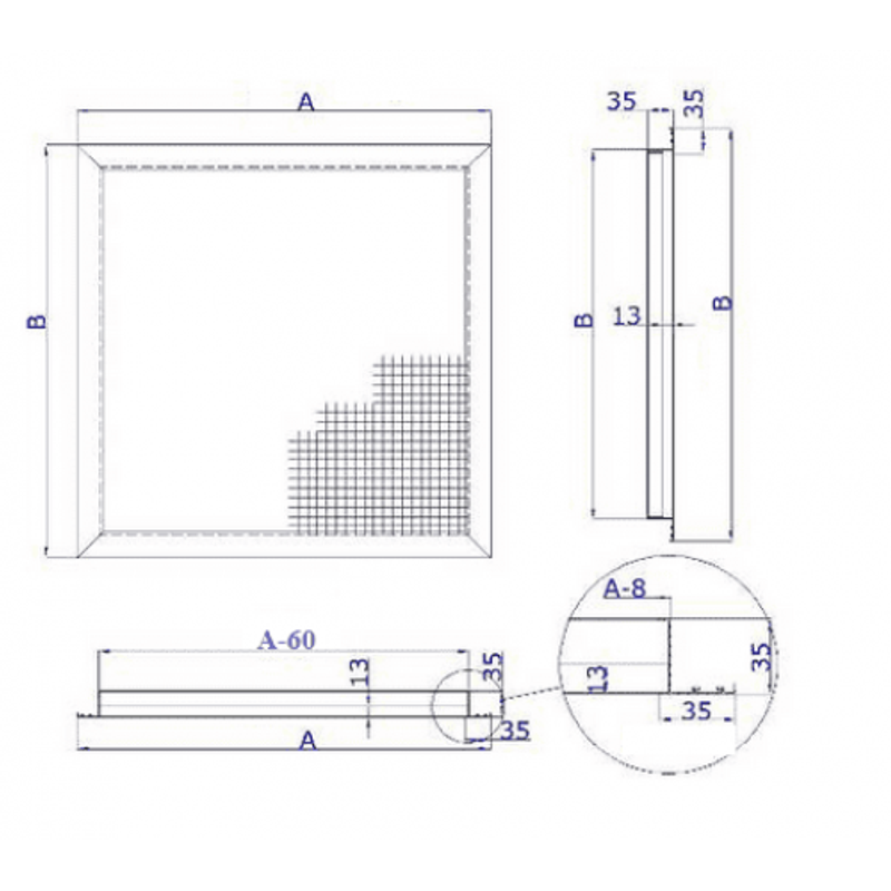 Диффузор потолочный сотовый ПР-СОТ35 595х595
