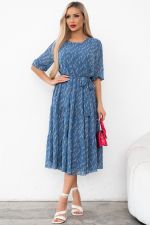Платье Хелен (голубой/белый) Р11-1075/24 Nikol (Уценка)