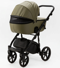 Детская коляска Adamex Nola Deluxe 2 в 1 N-SA21 (ХАКИ КОЖА)