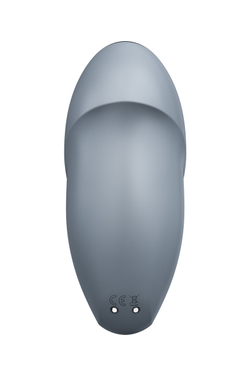 Вибромассажер Satisfyer Tap & Climax 1, силикон, серо-голубой, 11 см