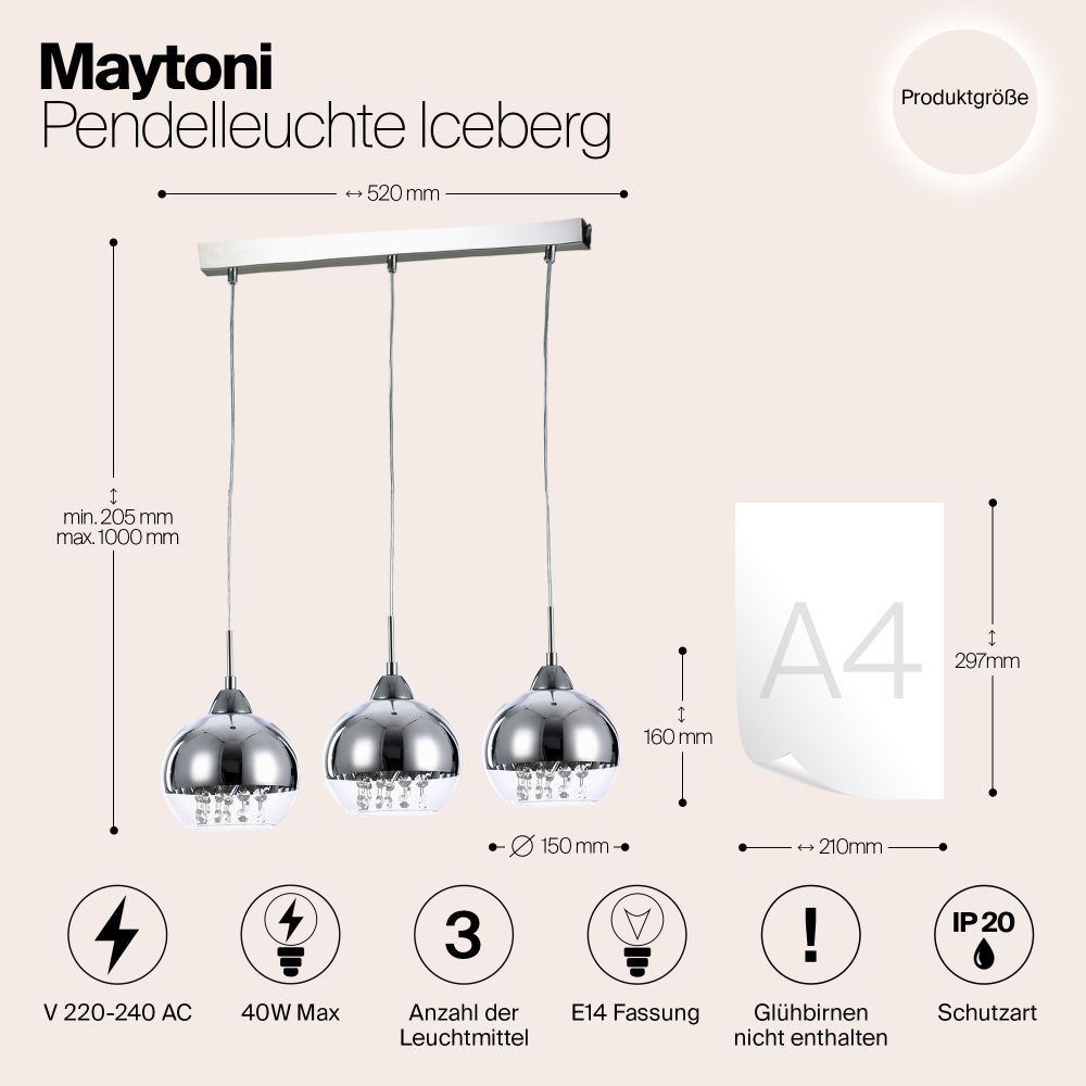 Подвесной светильник Maytoni P012-PL-03-N