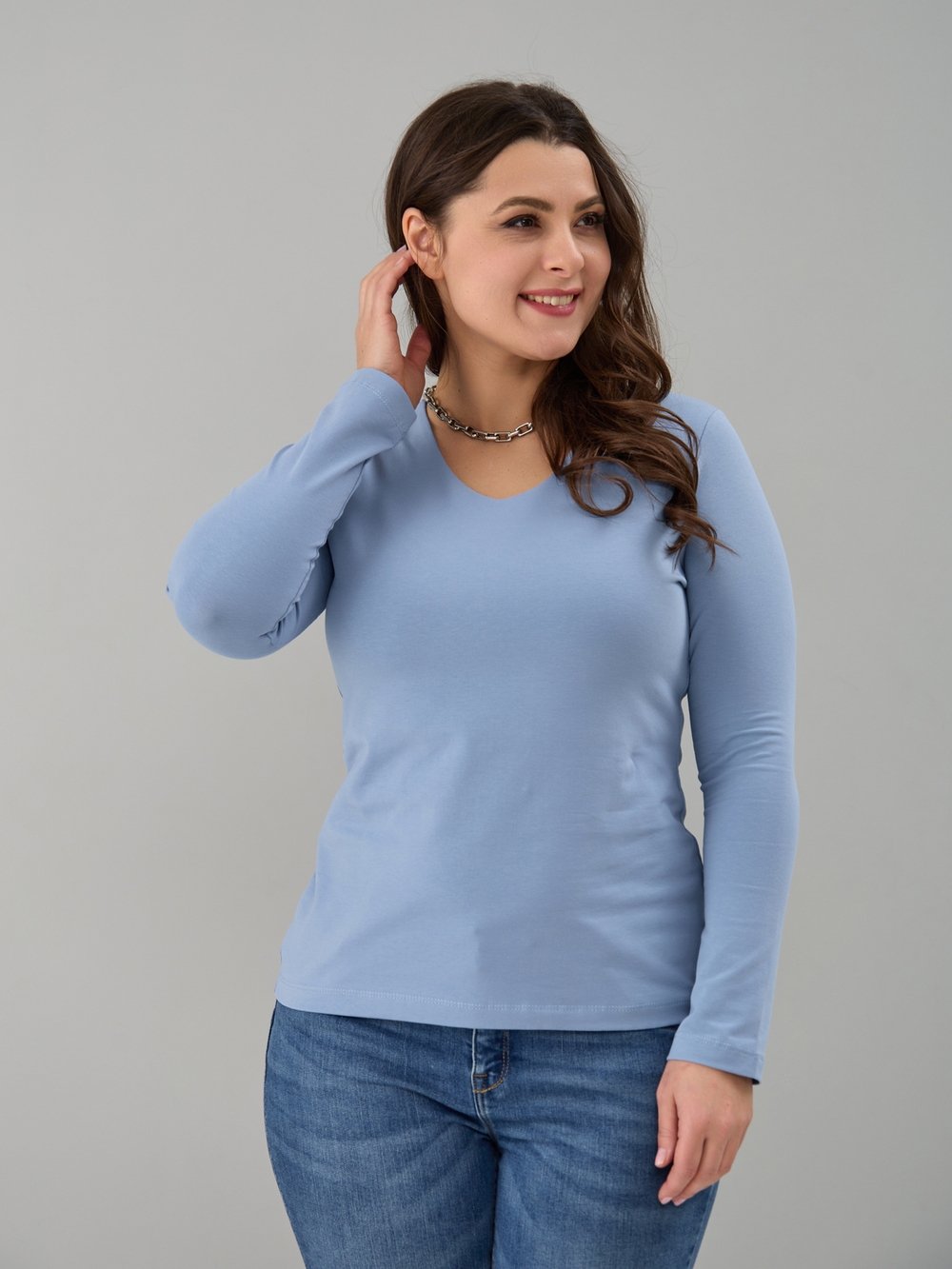 Лонгслив ЛНкл-080/небесный