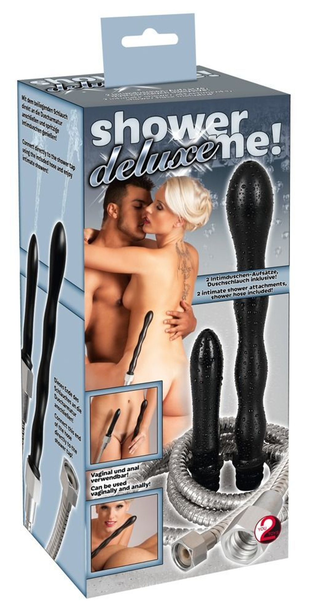 Набор для интимного душа Shower me Deluxe (Цвет: черный с серебристым)
