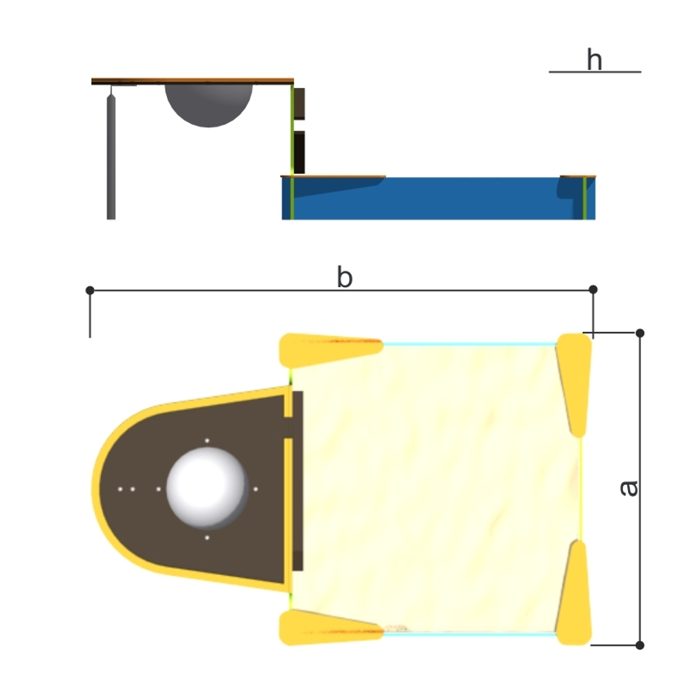 Песочница-столик с емкостью Romana 109.37.00