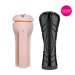 Мастурбатор-вагина в черной тубе без вибрации Bior Toys Erowoman-Eroman EE-10114