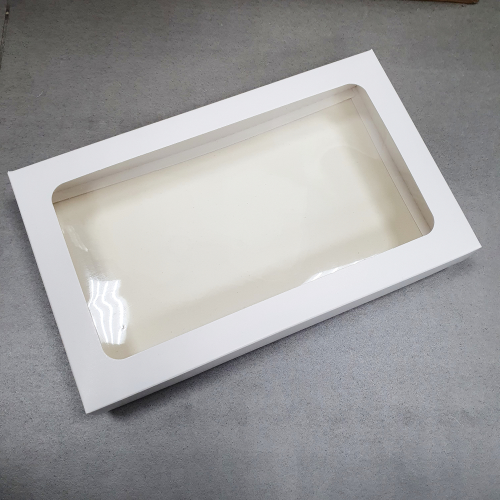 Коробка 25*15*4 см для клубники в шоколаде  (белая)