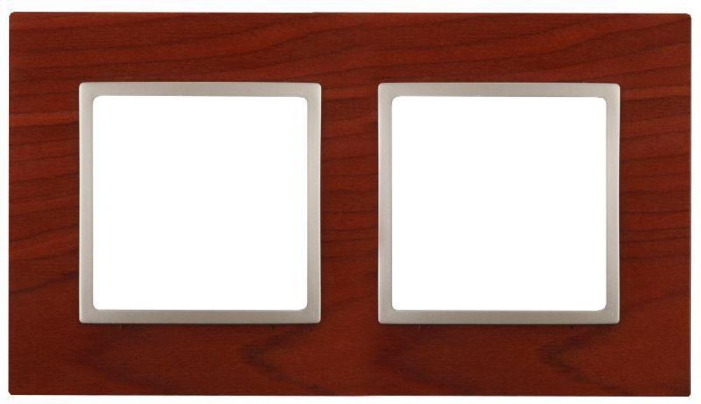 Рамка 2-м 14-5302-08 дерево Elegance вишня+шампань ЭРА Б0034573