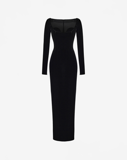 Платье миди из бархата