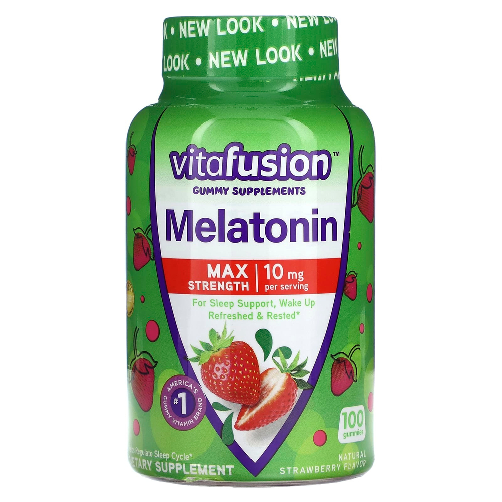 VitaFusion, жевательные таблетки для сна, максимальная сила действия, со вкусом клубники, 100 жевательных таблеток