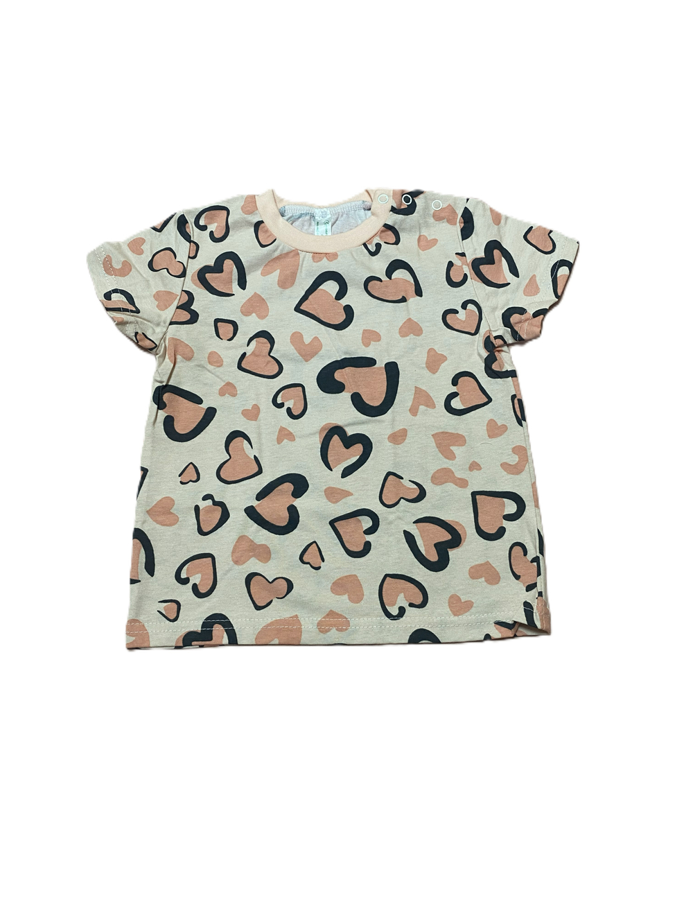 Футболка на девочку из кулирки (100% хлопок) на кнопках на плече на рост 92см