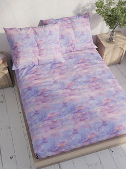 Постельное белье перкаль Сказка "Небеса" 1,5-сп Наволочка 50х70 см 1 шт Простынь на резинке 90x200 см Пододеяльник 145x215 см