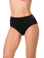 Трусы с высокой линией талии и кружевными вставками (Размер: XXXL) (Цвет: бордовый)