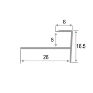 АЛТПг  8мм "DO-1" 2,7м Серебро мат. окантов. гиб. анод. алюм.