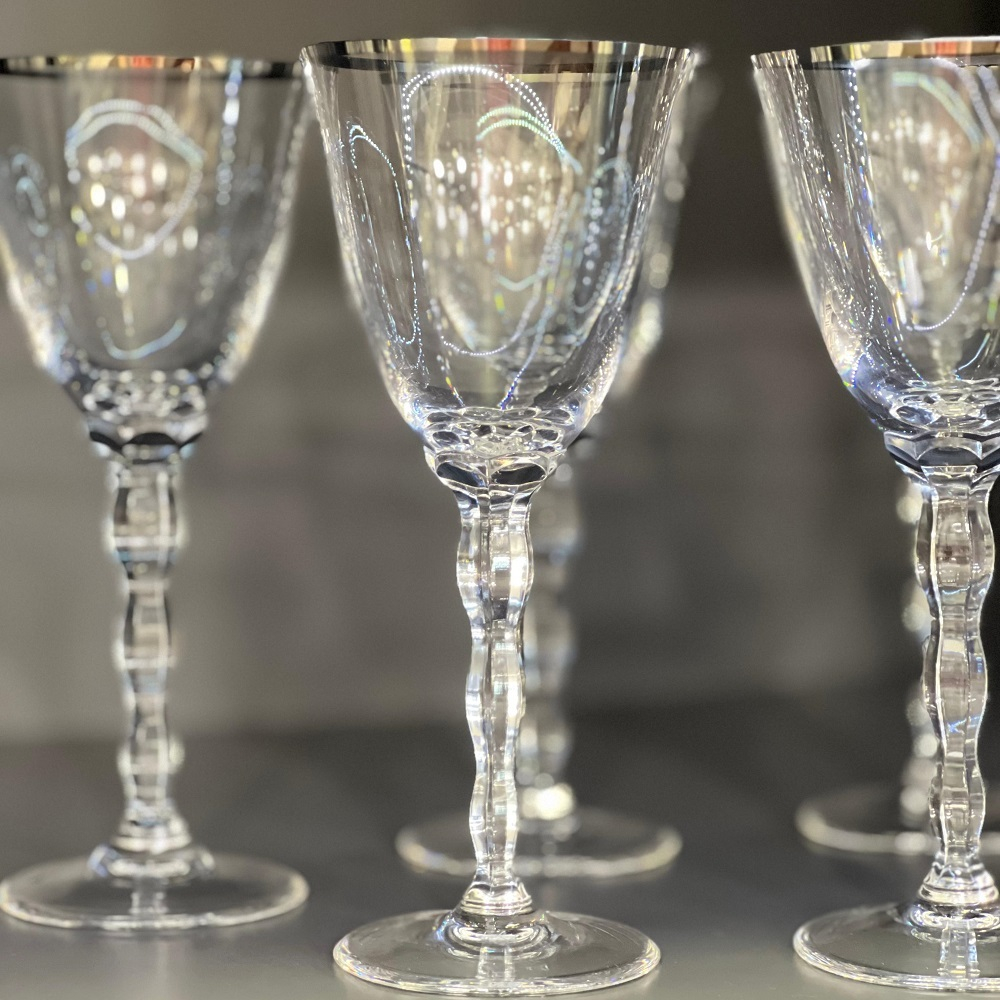 Набор из 6-ти хрустальных фужеров для вина с посеребрением 7914002 Christofle