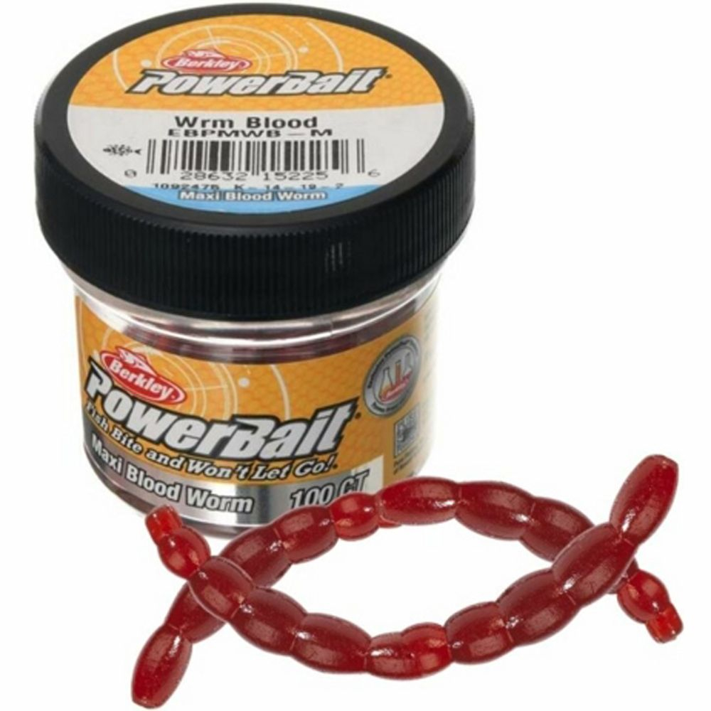Силикон Berkley PowerBait Maxi Blood Worm 100 шт мотыль крупный