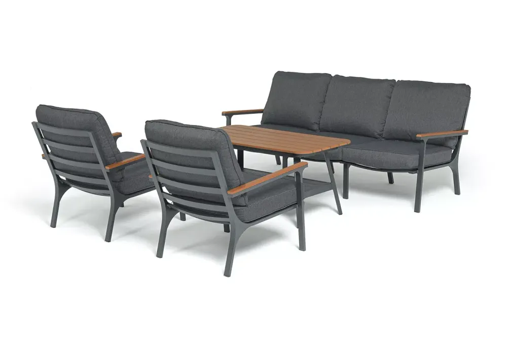 "Крокус" лаунж-зона 5-местная из алюминия, цвет темно-серый
