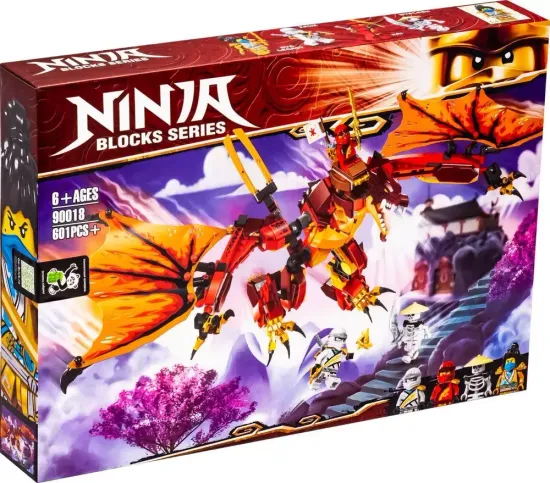 Конструктор NINJA " Атака огненного дракона " , 601 дет.