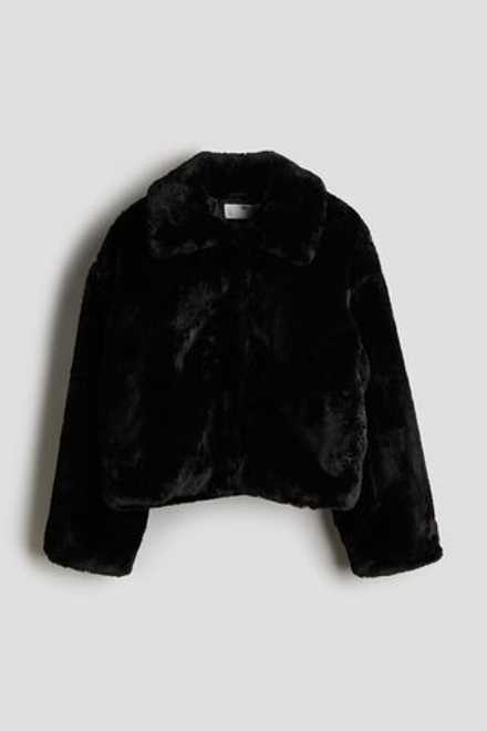 H&M Куртка из искусственного меха, черный