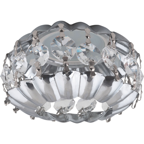 DLS-F103 GU5.3 CHROME/CLEAR Светильник декоративный встраиваемый ТМ Fametto, серия Fiore. Без лампы, цоколь GU5.3. Основание металл, цвет хром. От