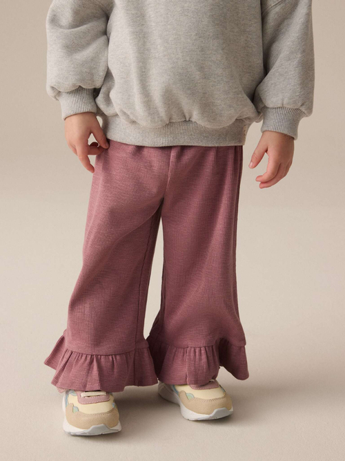 Брюки широкие с рюшами для девочки Next E35-621, Розовый