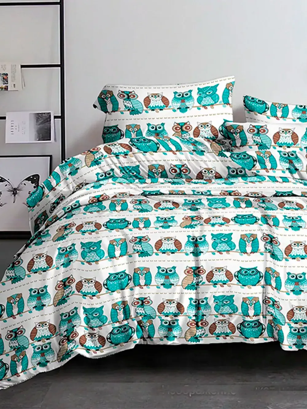 Наволочка комплект 2шт Полисатин Мечта "Owl" 40x60 см на молнии