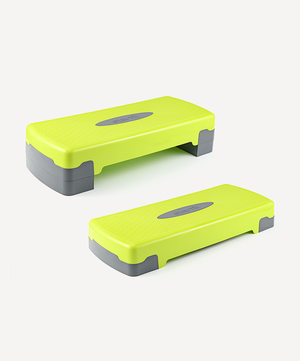 БЕЗ УПАКОВКИ Степ-платформа фиксирующаяся STARFIT SP-103 65х26х15 см, 2-х уровневая, лаймовый