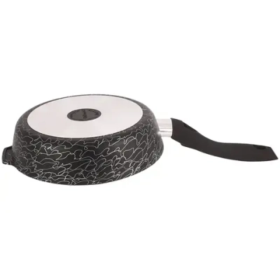 Сковорода глубокая 220мм с ручкой,АП линия «Грация» (черный/серебро)